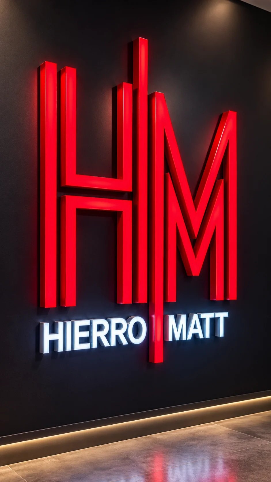 Letras corpóreas iluminadas Hierro Matt fabricadas por Squadra